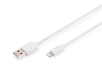 DIGITUS USB-A naar Lightning oplaadkabel - MFI C89-5V, 2.4A - Datakabel - compatibel met iPhone - 2m - wit