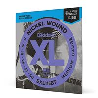 D'Addario Fretted EXL115BT Nikkel Winding snarenset voor elektrische gitaar, Uitgebalanceerde spanning, Medium, 11-50
