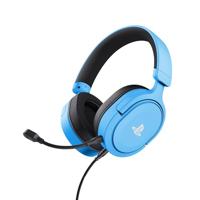 Trust GXT 498B Forta Gaming Headset Gelicentieerd voor PlayStation 5, Over-Ear Koptelefoon met Afneembare Microfoon voor PS4 en PS5, 50mm Drivers, Verstelbare Hoofdband, 3.5mm Kabel van 1.2m, Blauw
