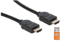 Manhattan 354837 HDMI-kabel HDMI Aansluitkabel HDMI-A-stekker, HDMI-A-stekker 1.00 m Zwart 4K UHD, Audio Return Channel (ARC), Vergulde steekcontacten - thumbnail