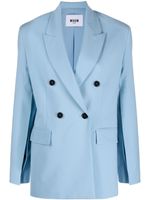 MSGM blazer à boutonnière croisée - Bleu - thumbnail