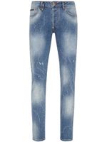 Philipp Plein jean droit à effet taches de peinture - Bleu - thumbnail