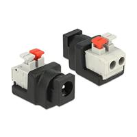 DeLOCK 65524 tussenstuk voor kabels DC 5.5 x 2.1 mm Zwart, Zilver