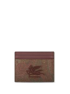 ETRO porte-cartes brodé à motif cachemire - Rouge