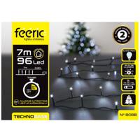 Kerstverlichting - helder wit - 7 meter - 96 led lampjes - zwart snoer - op batterijen