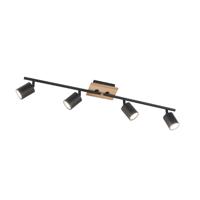 Fischer & Honsel 4-lichts plafondlamp Holton zwart 21463 - thumbnail