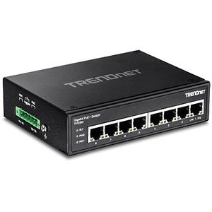 Trendnet TI-PG80 netwerk-switch Unmanaged L2 Gigabit Ethernet (10/100/1000) Power over Ethernet (PoE) Zwart