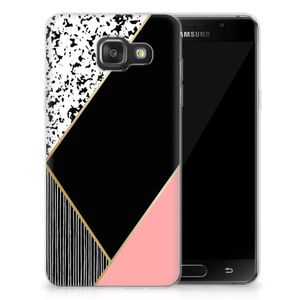 Samsung Galaxy A3 2016 TPU Hoesje Zwart Roze Vormen