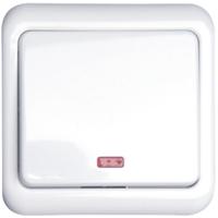 Wisselschakelaar - Aigi Cuka - Inbouw - 1-voudig Enkel Schakelaar - Incl. Afdekraam - Indicatielampje - Wit