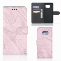 Samsung Galaxy S7 Edge Bookcase Marble Pink - Origineel Cadeau Vriendin