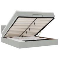 vidaXL Ottoman bed met matras 160x200cm fluweel lichtgrijs, bedframe, ottoman bedframe, bedframe met opbergruimte onder het bed