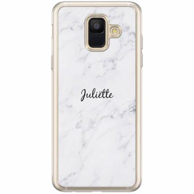 Samsung Galaxy A6 2018 hoesje naam - Marmer grijs