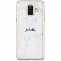 Samsung Galaxy A6 2018 hoesje naam - Marmer grijs