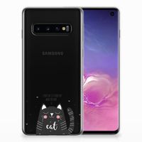 Samsung Galaxy S10 Telefoonhoesje met Naam Cat Good Day - thumbnail