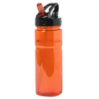 Kunststof waterfles/drinkfles/sportfles - oranje transparant - met drinktuit - 650 ml