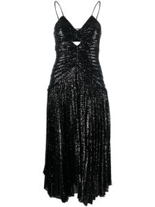 A.L.C. robe mi-longue sans manches à sequins - Noir