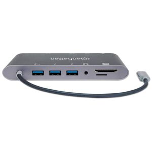 Manhattan 152808 USB-C dockingstation Geschikt voor merk (dockingstation): Universeel Incl. laadfunctie