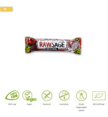 Lifefood Lifefood Rawsage Original Hartige Snackreep Bio (25g)