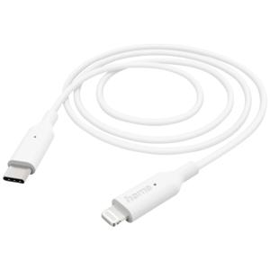 Hama USB-laadkabel USB 2.0 Apple Lightning stekker, USB-C stekker 1.00 m Wit 00201598