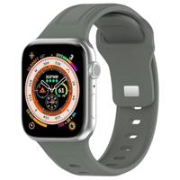 By Qubix - Square siliconen band - Grijsgroen - Compatible met Apple Watch 38mm / 40mm / 41mm / 42mm - Compatible Apple watch bandjes