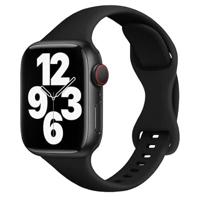 By Qubix - Sportbandje Slim Fit - Zwart - Compatible met Apple Watch 38mm / 40mm / 41mm / 42mm - Compatible Apple watch bandjes