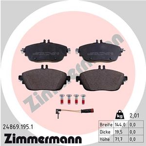 Remblokkenset, schijfrem ZIMMERMANN, u.a. fÃ¼r Mercedes-Benz, Infiniti