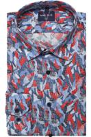 Marvelis Casual Modern Fit Overhemd blauw/rood, Motief