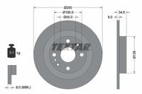 Remschijf TEXTAR, Remschijftype: Massief, u.a. für Mazda