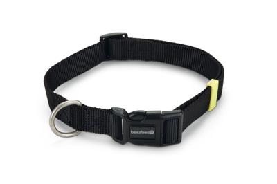 Beeztees Uni - Halsband Hond - Zwart - 48-70 cm x 25 mm