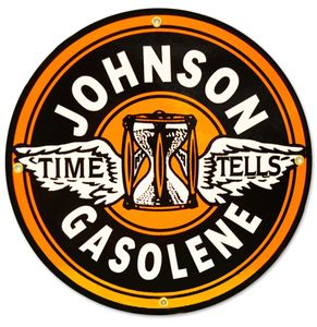 Johnson Gasolene Emaille Bord 30 cm