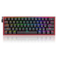 Redragon K617 Fizz 60% Bedraad RGB Gaming Toetsenbord, 61 Toetsen Compact Mechanisch Toetsenbord Lineaire RODE Schakelaar Pro Driver/Software Ondersteund Zwart