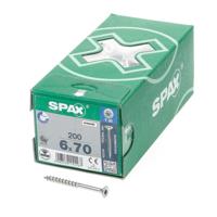 Spax Spaanplaatschroef platverzonken kop verzinkt T-Star T30 deeldraad 6.0x70mm (per 200 stuks)