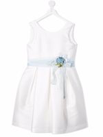 Mimilù robe sans manches à fleurs appliquées - Blanc