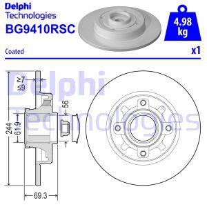 Remschijf DELPHI, Remschijftype: Massief, u.a. für Peugeot, Citroën, Opel