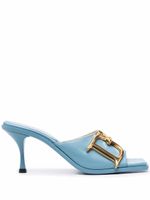 DSQUARED2 mules à plaque logo - Bleu - thumbnail