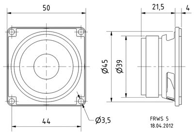 Visaton FRWS 5 - 8 Ohm 2 inch 5 cm Breedband-luidspreker 4 W 8 Ω Zwart