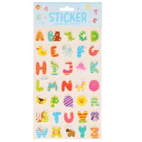 Stickervelletjes - 34x sticker letters A-Z - gekleurdÂ - alfabet   -