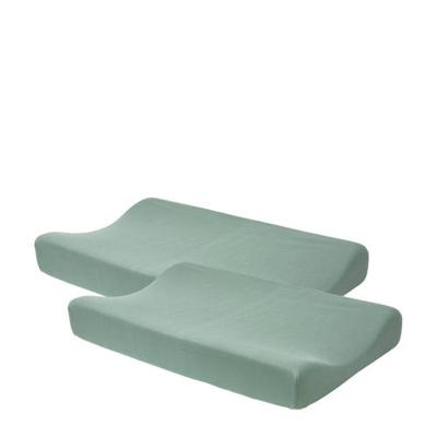 Meyco aankleedkussenhoes Basic jersey - set van 2 stone green Meyco aankleedkussenhoes Basic jersey - set van 2 stone green