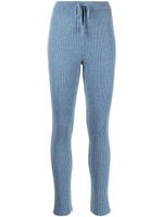 Marques'Almeida legging nervuré en laine mérinos - Bleu - thumbnail