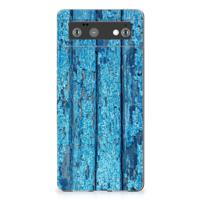 Google Pixel 6 Bumper Hoesje Wood Blue - thumbnail