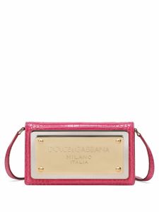 Dolce & Gabbana pochette pour smartphone en cuir à logo - Rose