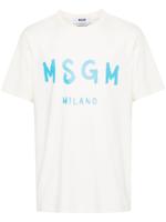 MSGM Katoenen T-shirt met logoprint - Beige