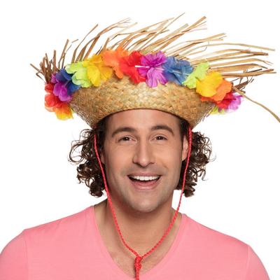Hoed Hawaii met bloemenkrans
