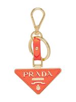 Prada porte-clés en cuir à breloque logo - Orange - thumbnail