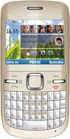 Nokia C3 Smartphone (6,1 cm (2,4 inch) display, Bluetooth, 2 megapixel camera, QWERTZ-toetsenbord) goud/wit