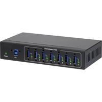 Renkforce USB 3.2 Gen 1-hub 7 poorten Voor industriële toepassingen, Voor wandmontage Zwart