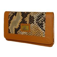 dR Amsterdam Overslag Portemonnee Snake/Brandy