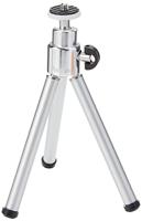 Hama Mini-statief voor mobiele telefoon, camera of actiecamera, met 3D-kogelkop, stabiel, van metaal, zilver