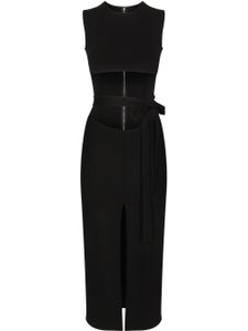 Dolce & Gabbana robe mi-longue à taille ceinturée - Noir