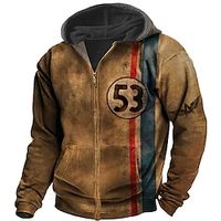 Voor heren Hoodie met volledige rits Jack Bruin Capuchon Grafische prints Vetoketju Afdrukken Sport Outdoor Dagelijks Sport 3D-afdrukken Streetwear Ontwerper Casual Lente Herfst Kleding Hoodies Lightinthebox